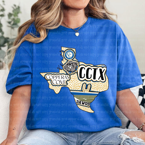 PREORDER BLUE COPPERAS COVE TEXAS BULLDAWGS T-SHIRT