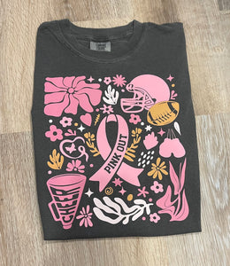 PREORDER PINK OUT FLORAL FOOTBALL T-SHIRT