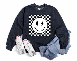 PREORDER CHECKERED SMILEY SWEATSHIRT