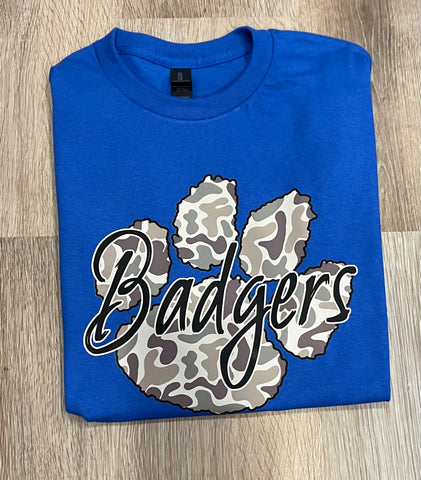 PREORDER BADGERS CAMO BLUE T-SHIRT